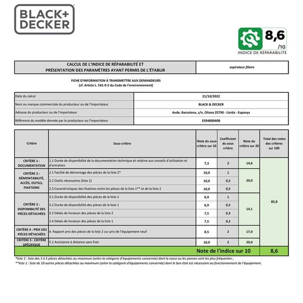 BLACK+DECKER BXVMB700E påsdammsugare med 700W påse, 4L kapacitet, HEPA13-filter