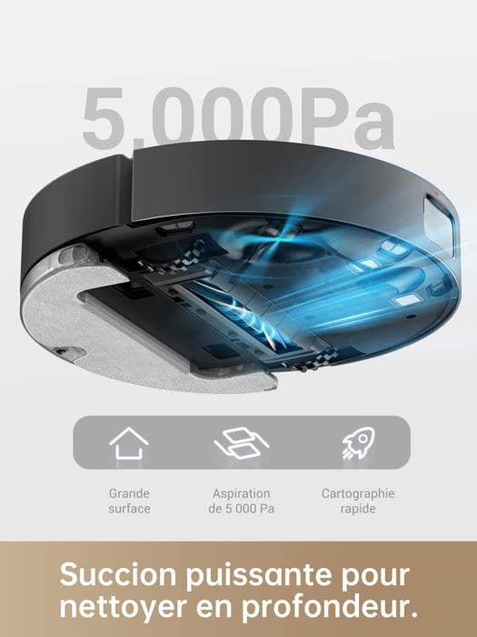 Dreame D10s Plus - Robotdammsugare med automatisk tömningsstation - AI Action - LDS Navigation - 5000 Pa sug