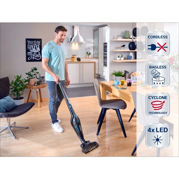 Sladdlös 2-i-1-städare Leifheit Regulus PowerVac 11928, multifunktionsdammsugare 20V, batteritid 40min, svart