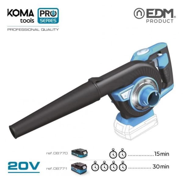 20v blåsdammsugare (utan batteri eller laddare) koma tools pro series batteri edm