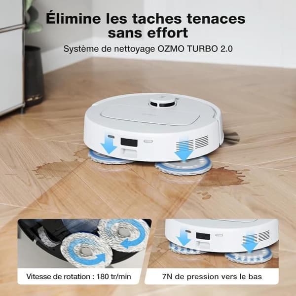 Robotdammsugare med automatisk tömningsstation - ECOVACS N30 Pro OMNI - Power 10000Pa - Varmvattenrengöring