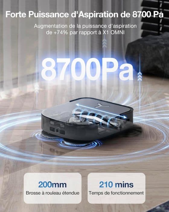 ECOVACS DEEBOT X2 COMBO - Robotdammsugare med handdammsugare - 8700Pa - Dubbel automatisk tömning