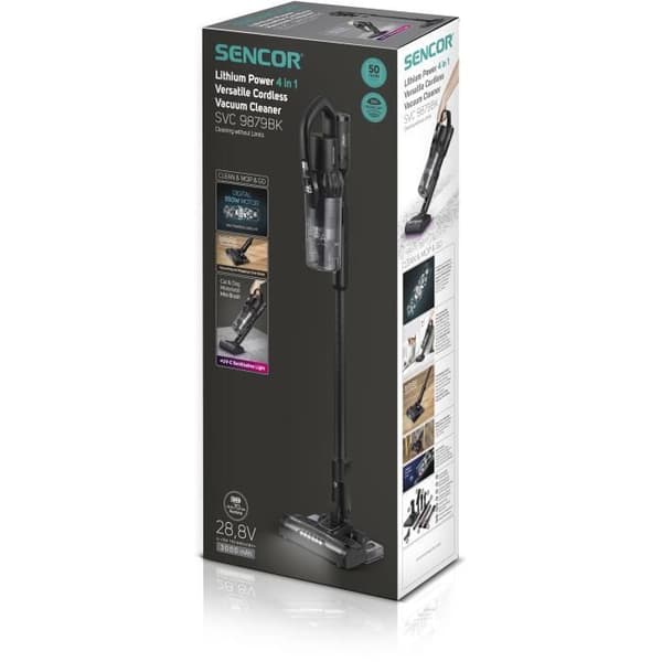 Sladdlös städsugare - SENCOR - SVC 9879BK - 550 W - 83 dB - 0,5 L - Svart