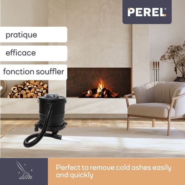 Perel Ash dammsugare, HEPA-filter, blåsfunktion, 1200 W, 20 L