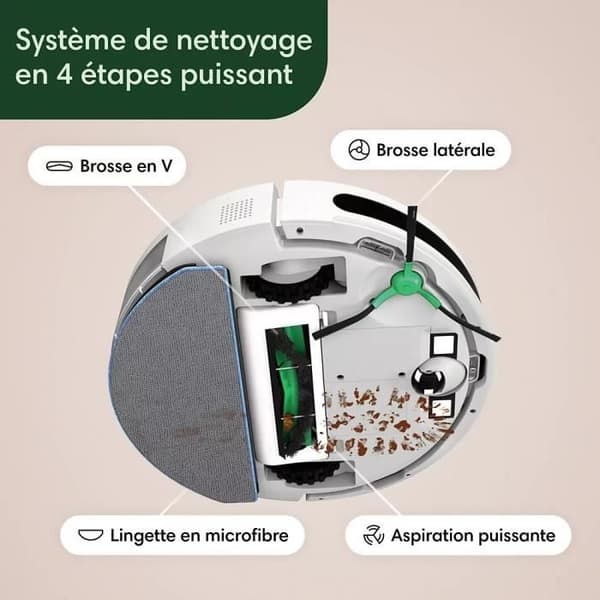 iRobot Roomba Combo Essential - Ansluten robotdammsugare och mopp - Effektiv och kraftfull - 3 sugnivåer - Programmerbar