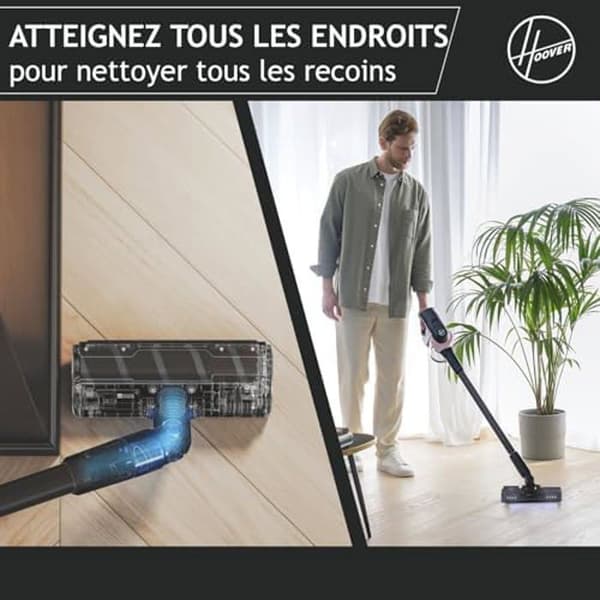 Hoover HF401P sladdlös kvastdammsugare - Kraftfull 42AW - Ultrabehändig 360° - Special för djur
