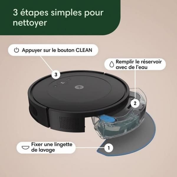 Robotdammsugare - IROBOT Roomba Combo® 2 Essential - Autonomi 120 min - Hög effektivitetfilter - AutoEmpty