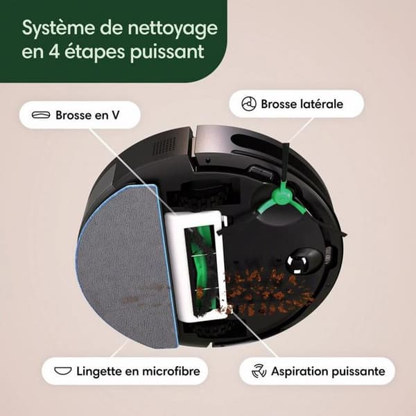 Robotdammsugare - IROBOT Roomba Combo® 2 Essential - Autonomi 120 min - Hög effektivitetfilter - AutoEmpty