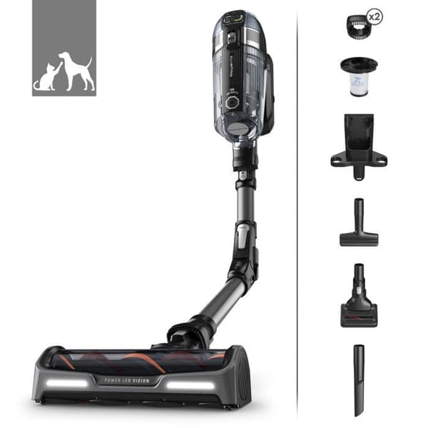Batteridammsugare - Rowenta - X-Force Flex 14.60 - 200 Air Watts - 60 min drifttid - 0,9 L dammbehållare Svart, Grå