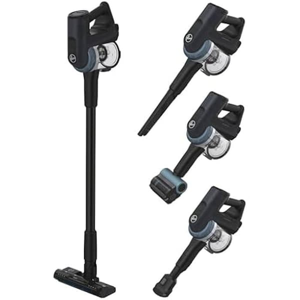 Hoover HF401P sladdlös kvastdammsugare - Kraftfull 42AW - Ultrabehändig 360° - Special för djur Svart, Silver