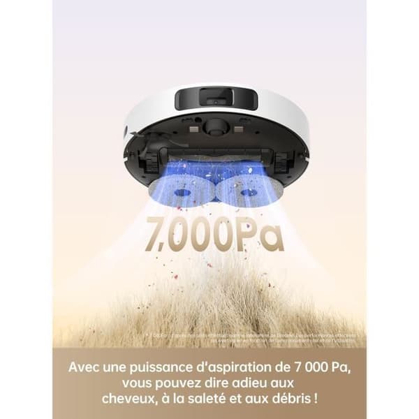 L10s Pro Gen 2 djurhårmoppningsrobotdammsugare, 7 000 Pa, automatiska moppar lyfter vit