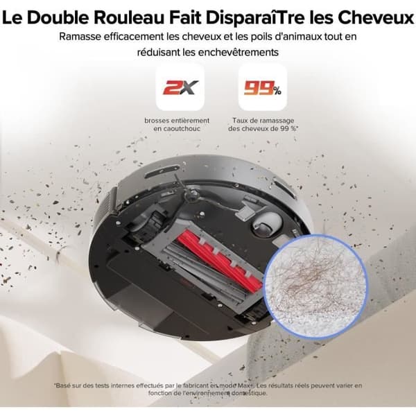 ROBOROCK Q5 MAX+ - Robotdammsugare med tömningsstation - Dubbel borste - 5500 Pa Power - PrecisSense LiDAR Navigation