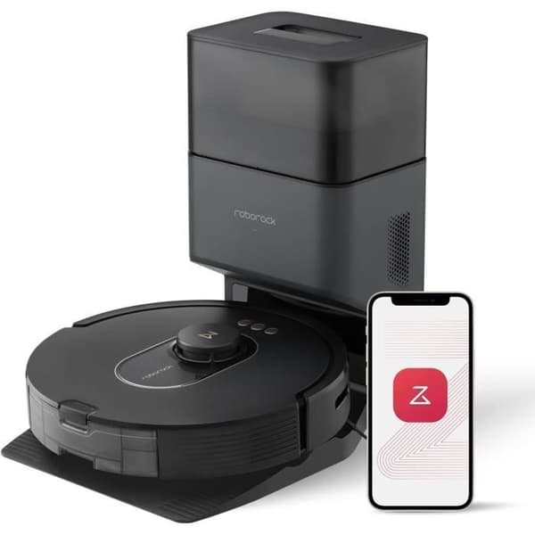 ROBOROCK Q5 MAX+ - Robotdammsugare med tömningsstation - Dubbel borste - 5500 Pa Power - PrecisSense LiDAR Navigation Sort