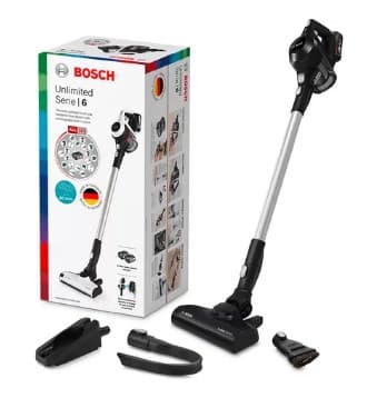 Bosch Serie 6 BBS611BSC stavvakuum/elektrisk kost 2-i-1 stavvakuum Batteritørt poseløs Sort 2,5 Ah