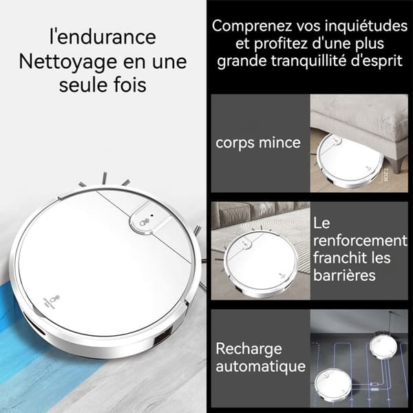 Robotdammsugare INN® 3 i 1 3000Pa stark sug detektion av hinder våt/torr användning USB-laddning automatisk dammsugare