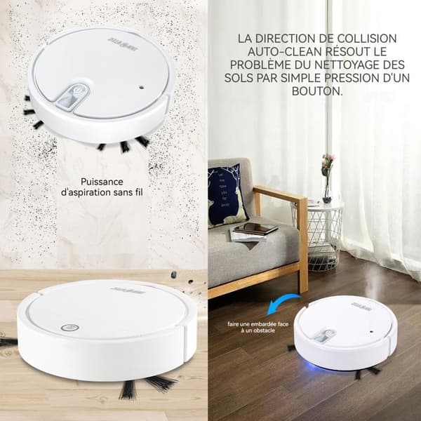 Robotdammsugare INN® 5 i 1 1800Pa 1200mAh 22x22x6.5cm våt/torr användning Lämplig för en yta av 30 kvadratmeter