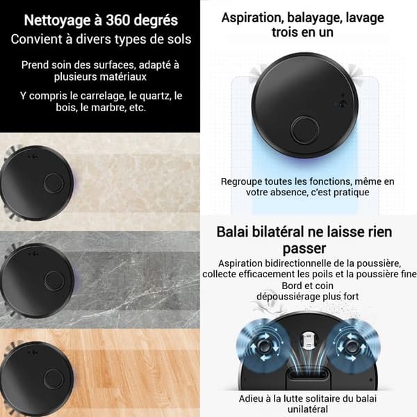 INN Robotdammsugare 1500pa 2400mah 7.4V 70 minuters batteritid lämplig för hus med en yta på cirka 150 kvadratmeter nej