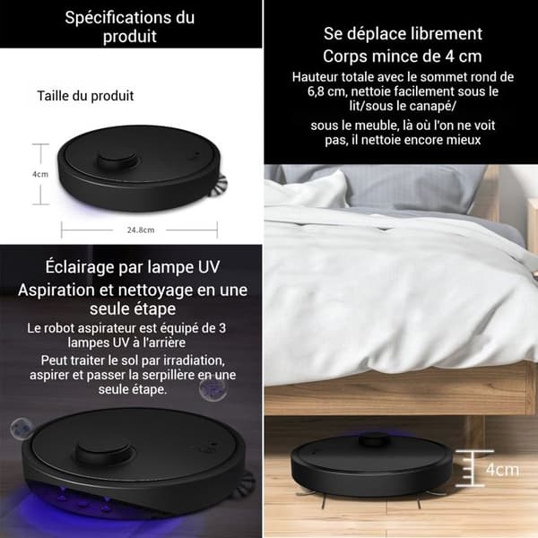 INN Robotdammsugare 1500pa 2400mah 7.4V 70 minuters batteritid lämplig för hus med en yta på cirka 150 kvadratmeter nej