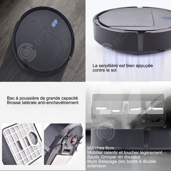 INN Robotdammsugare 1500pa hög sugkraft robotdammsugare djuprengöring livslängd upp till 120 minuter