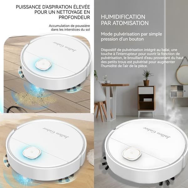 INN Robotdammsugare 5 i 1 Stark sugkraft 1800Pa med 1200mAh batteri Hinderdetektering Automatisk dammsugare Blå