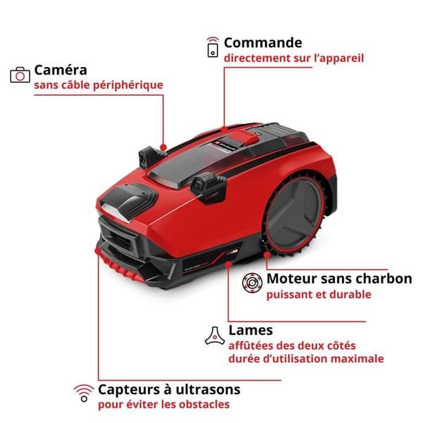 Einhell Robotgräsklippare FREELEXO CAM 500 Power X-Change (18V, 500 m²) Levereras med Batteri 3,0 Ah och Laddare