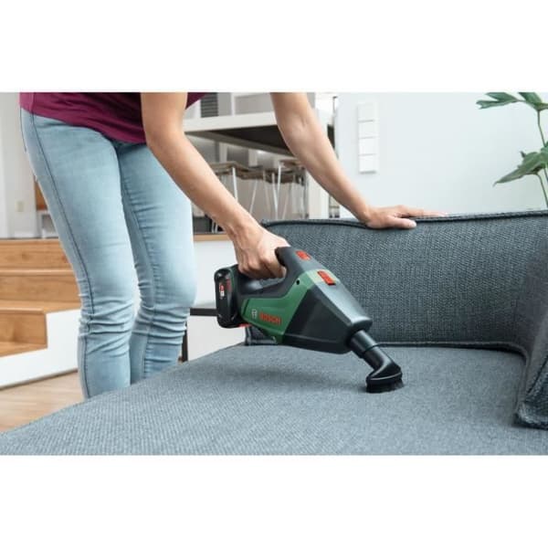 Bosch sladdlös handdammsugare - Endast UniversalVac 18 verktyg - Grön - Bin (utan påse) - Vakuumtryck 9 kPa