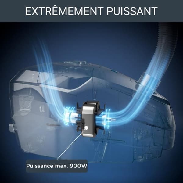 ROWENTA Green Force Max Silence Dammsugare med påse, 4,5 L, 900 W max, 65 dB(A), Miljöansvarig, Tillverkad i Frankrike, Svart RO6136EA