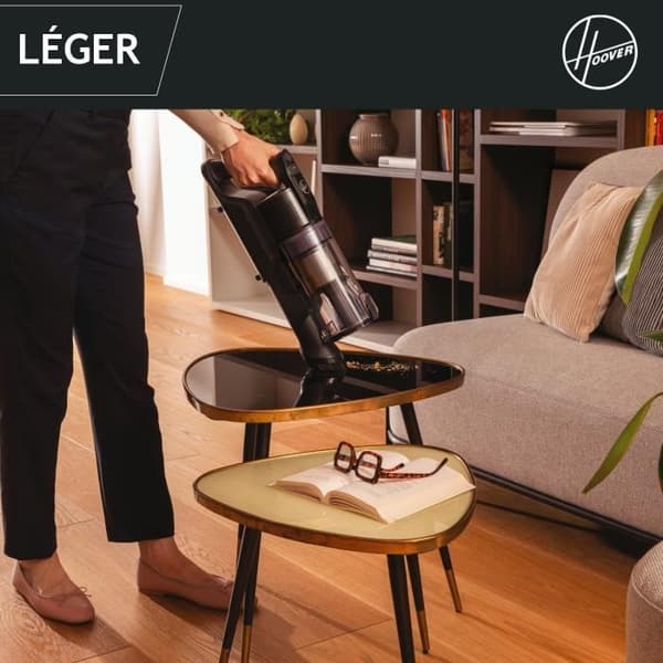 Sladdlös Golvdammsugare - HOOVER HF1P10H - 40 AW - LED-skärm - Svart / Pastellviolett