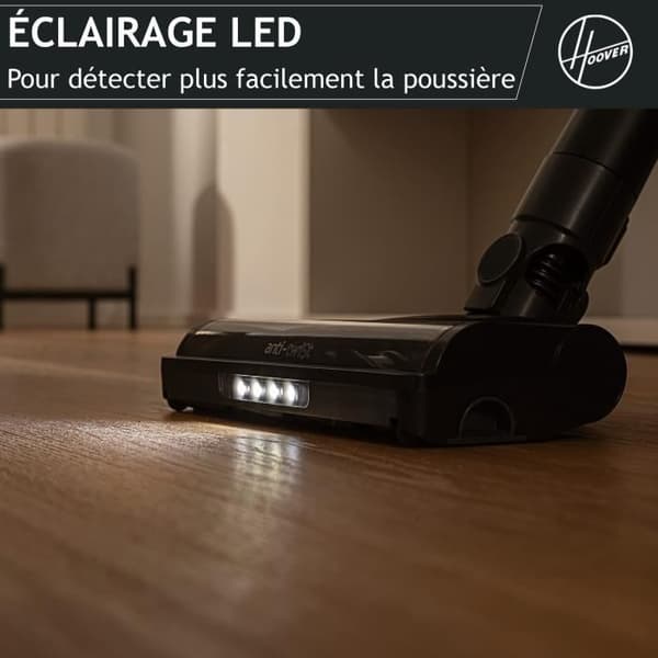 Sladdlös Golvdammsugare - HOOVER HF1P10H - 40 AW - LED-skärm - Svart / Pastellviolett