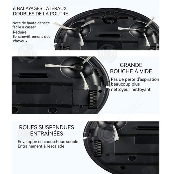 Robotdammsugare - TD® - 3 i 1 - 1600Pa - Automatisk laddning - Ultra-tunn design