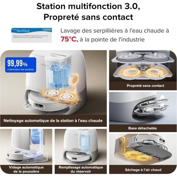ROBOROCK QREVO CURV - Robotstädare med multifunktionell station 3.0 - 18500 Pa - Antitvinning system