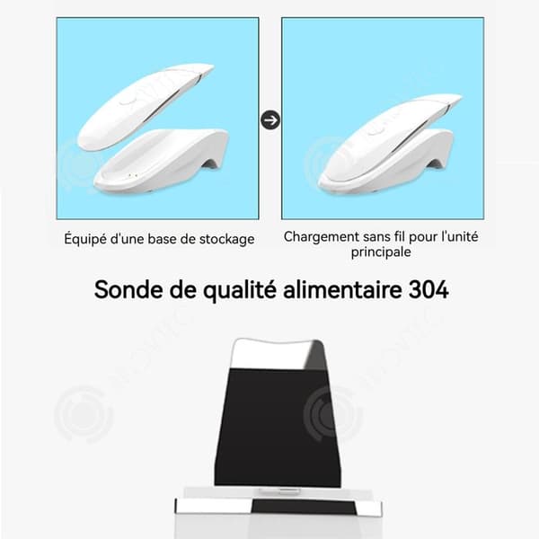 INN Pormaskin för Pormaskar 800mah Sked för pormaskar Ultrasonisk vibration Trådlös laddning Bärbar Pormaskin