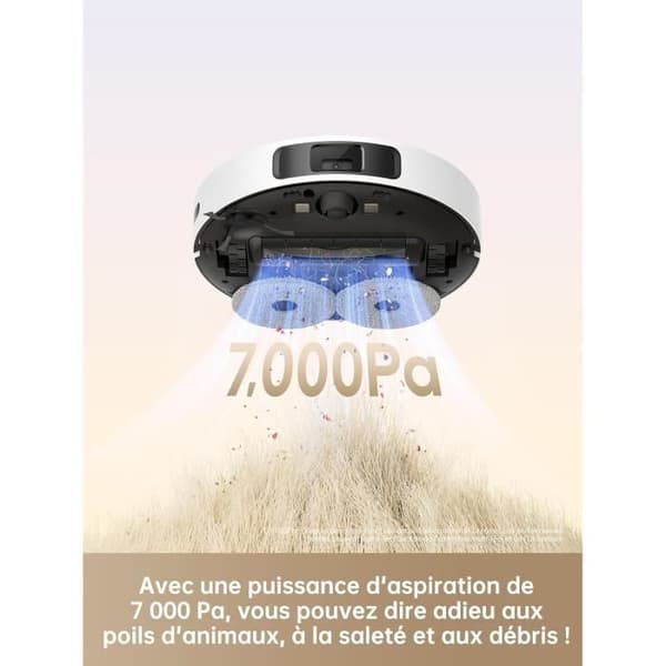 DREAME L10sPlus - Robotdammsugare med Automatisk Tömning - 5200 mAh - Sugkraft på 7000 Pa - 4L Säckar
