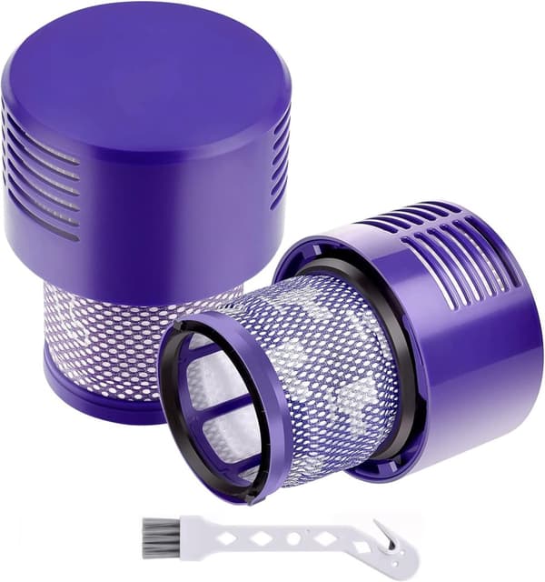 Passer til Dyson V10/SV12 støvsuger, efterfilter, 2-pak - lilla