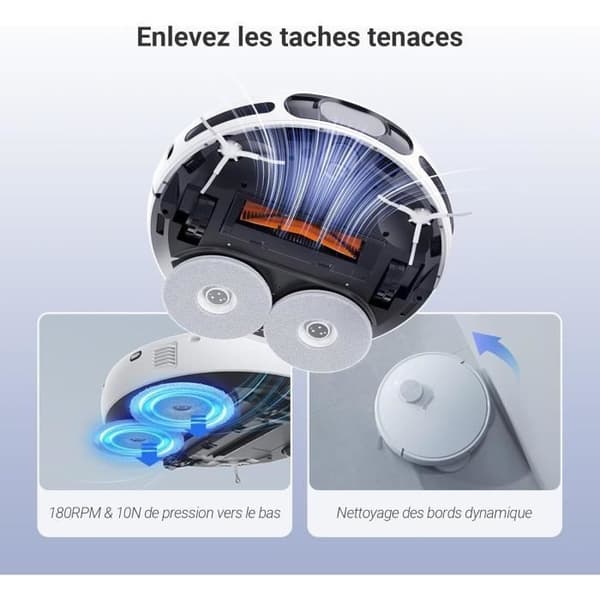 EZVIZ RS20 Pro - Robotdammsugare med mopp - Upphöjd sidoborste - 7200 Pa - Varmvattenrengöring 60°C
