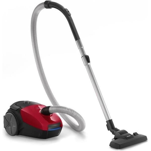 Philips PowerGo Bag-dammsugare, anti-allergifilter, håller kvar 99,9 % av partiklarna, 77db, 900W, röd (FC8243/09)