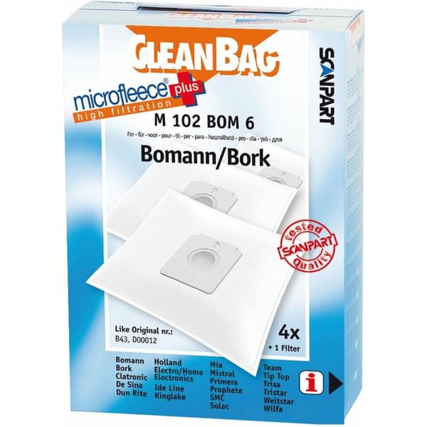 Dammsugarpåse Scanpart M 102 BOM 6 BOMANN BORK 4UD