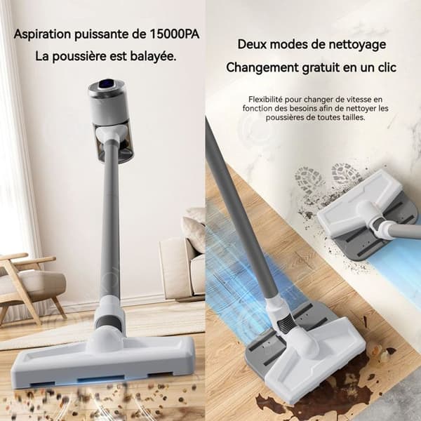 INN Städsugare med sladdlös design 180w 15kpa 900ml 2 hastigheter med olika borstar för en komplett rengöring av mattor.