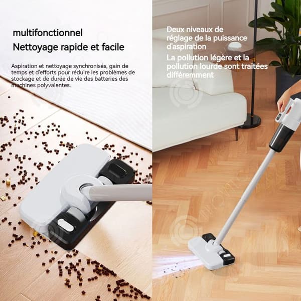 INN Trådlös vertikal dammsugare 110w 12kpa 660ml 2:a hastighet utrustad med en mängd borstar som passar för mattor för komplett rengöring