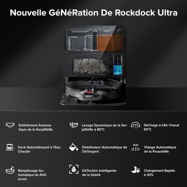 ROBOROCK Saros 10 Svart - Sakerobot och Mopp - 22,000 Pa - DuoDivide Antiknogling - Ultrafin design - FlexiArm-borste