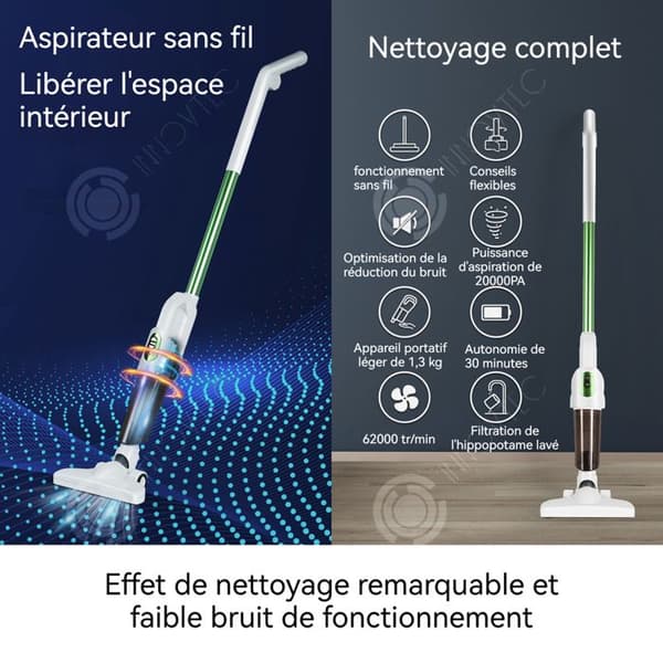 INN Sladdlös vertikal dammsugare 180 w 20 kpa 350 ml lätt och bärbar flera sugmunstycken 3 lägen multifunktionell dammsugare