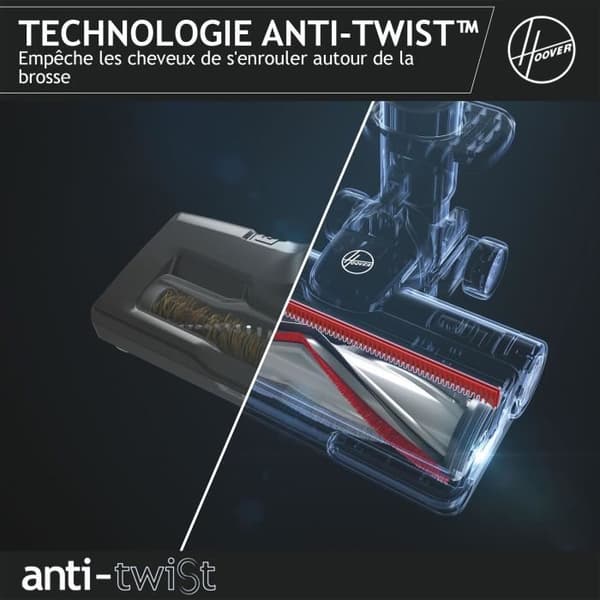 Trådlös Golvdammsugare - HOOVER HF910H - 130 AW - LED-skärm - Anti-twist-teknologi - Park&Go-läge