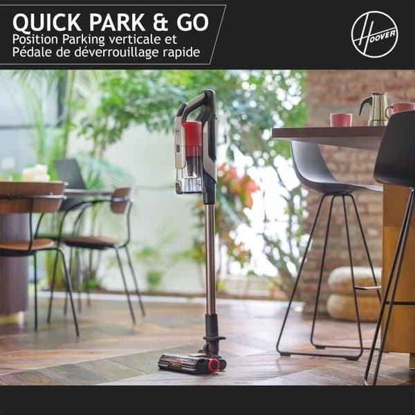 Trådlös Golvdammsugare - HOOVER HF910H - 130 AW - LED-skärm - Anti-twist-teknologi - Park&Go-läge