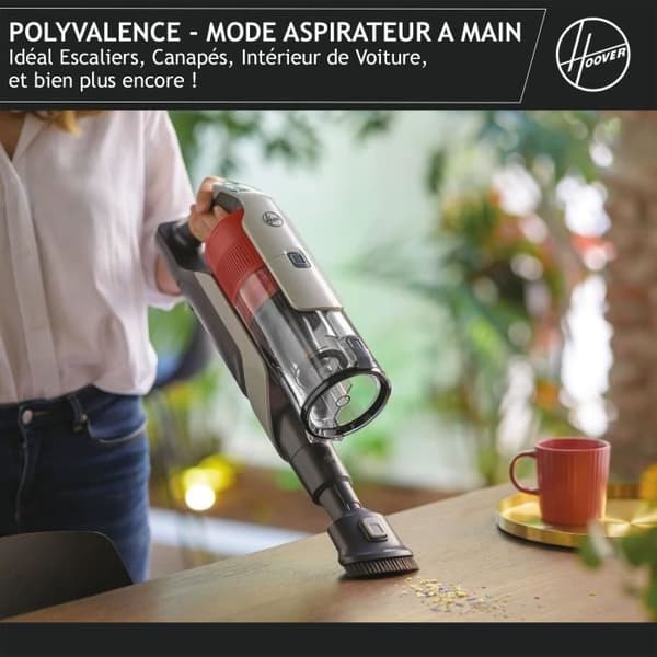 Trådlös Golvdammsugare - HOOVER HF910H - 130 AW - LED-skärm - Anti-twist-teknologi - Park&Go-läge