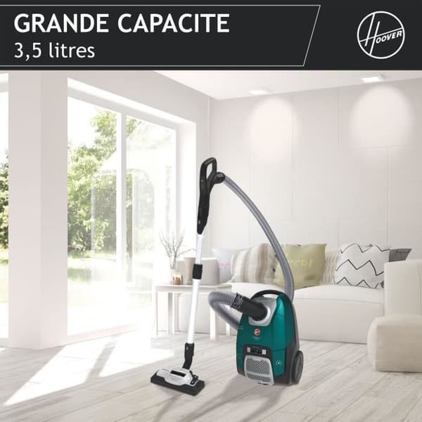 Kanisterdammsugare med påse - HOOVER - HE530ALG - 700 W - 4 L - 65 dBA - Special för djur och allergier