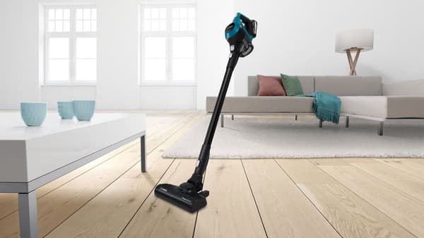 Bosch Serie 6 BBS611LAG stavdammsugare/elektrisk kvast 2-i-1 stavdammsugare Batteri Torr Påslös 0,3 L Blå 2,5 Ah
