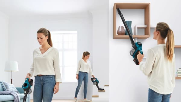 Bosch Serie 6 BBS611LAG stavdammsugare/elektrisk kvast 2-i-1 stavdammsugare Batteri Torr Påslös 0,3 L Blå 2,5 Ah