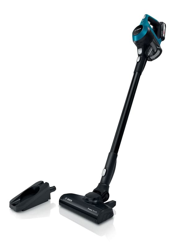 Bosch Serie 6 BBS611LAG stavdammsugare/elektrisk kvast 2-i-1 stavdammsugare Batteri Torr Påslös 0,3 L Blå 2,5 Ah