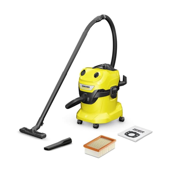 Kärcher WD 4 V-20/5/22 20 L Tromlestøvsuger Tør/våd 1000 W Poseløs Sort, Gul