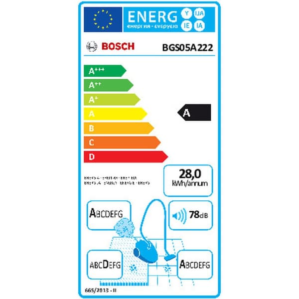 Poseløs støvsuger BOSCH BGS05A222 Hvid Sort 700 W